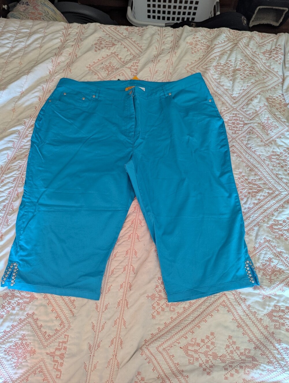 Ruby Rd. Bright Teal Women's Plus Capris